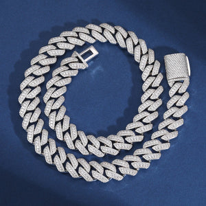 Silver 14MM Prong Set Cuban Link