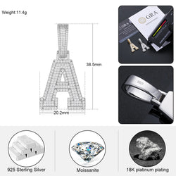 925 Moissanite Layered Letters
