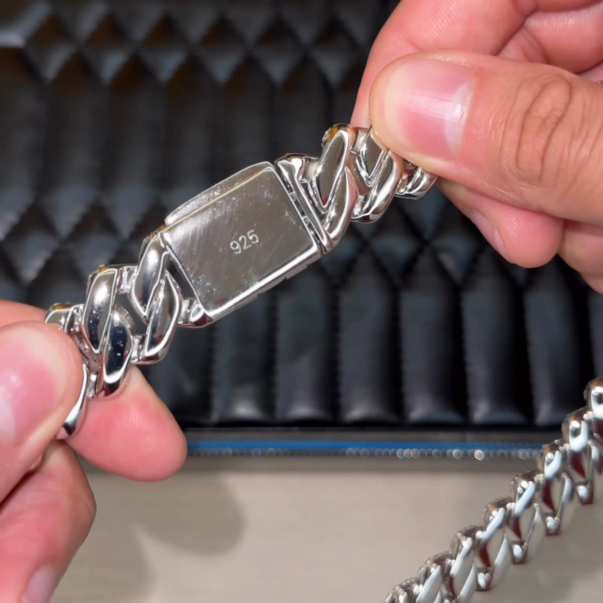 Silver 19MM Prong Set Cuban Link