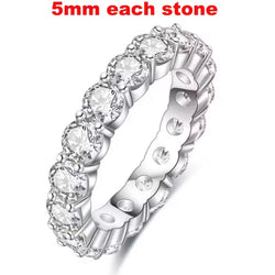 2-5MM Moissanite Eternity Band 925 Silver