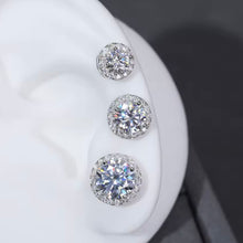 Load image into Gallery viewer, 7MM Halo Stud Moissanite Earrings