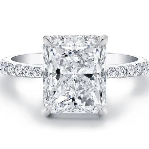 Radiant Cut Moissanite + S925 Solitaire Ring