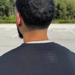 NEW Silver 12MM Prong Set Cuban Link