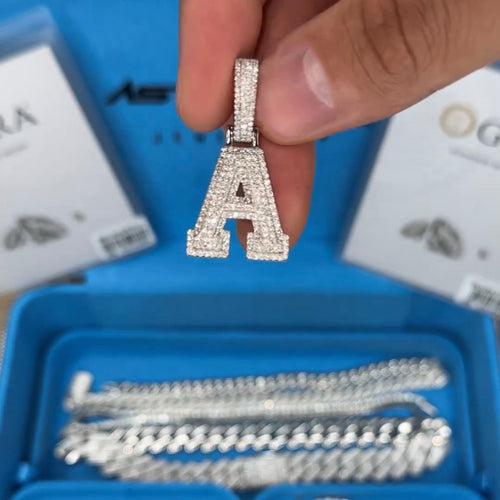 925 Moissanite Layered Letters
