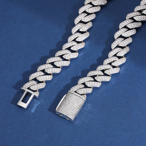 Silver 14MM Prong Set Cuban Link