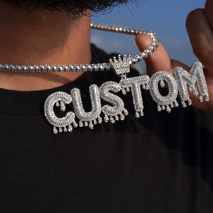 Custom Drip Letters W/ Crown Bail