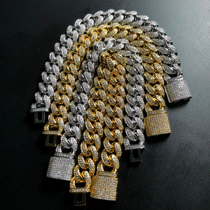 12MM Pave Set Cuban Link Bracelets