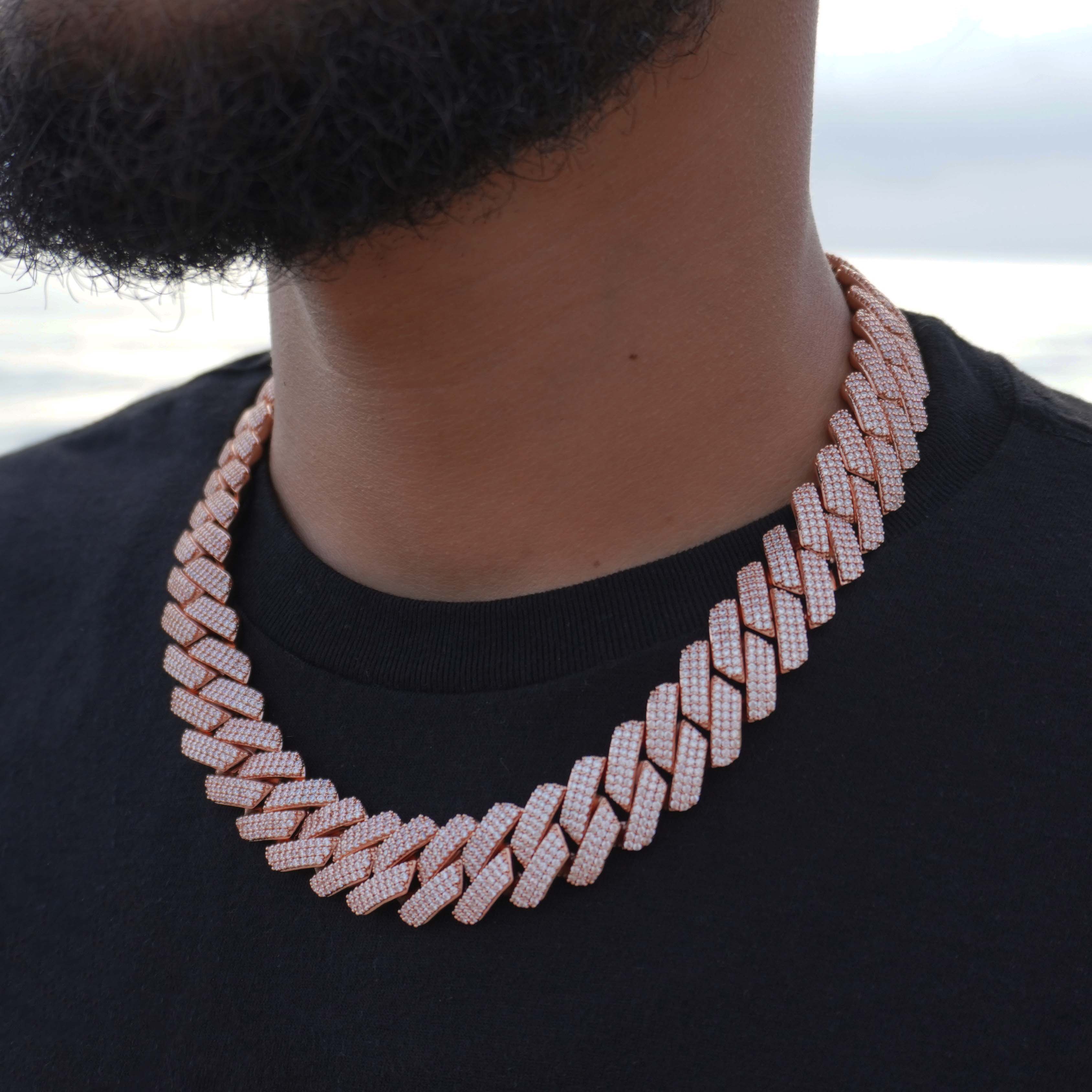Silver 19MM Prong Set Cuban Link