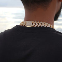 Silver 19MM Prong Set Cuban Link