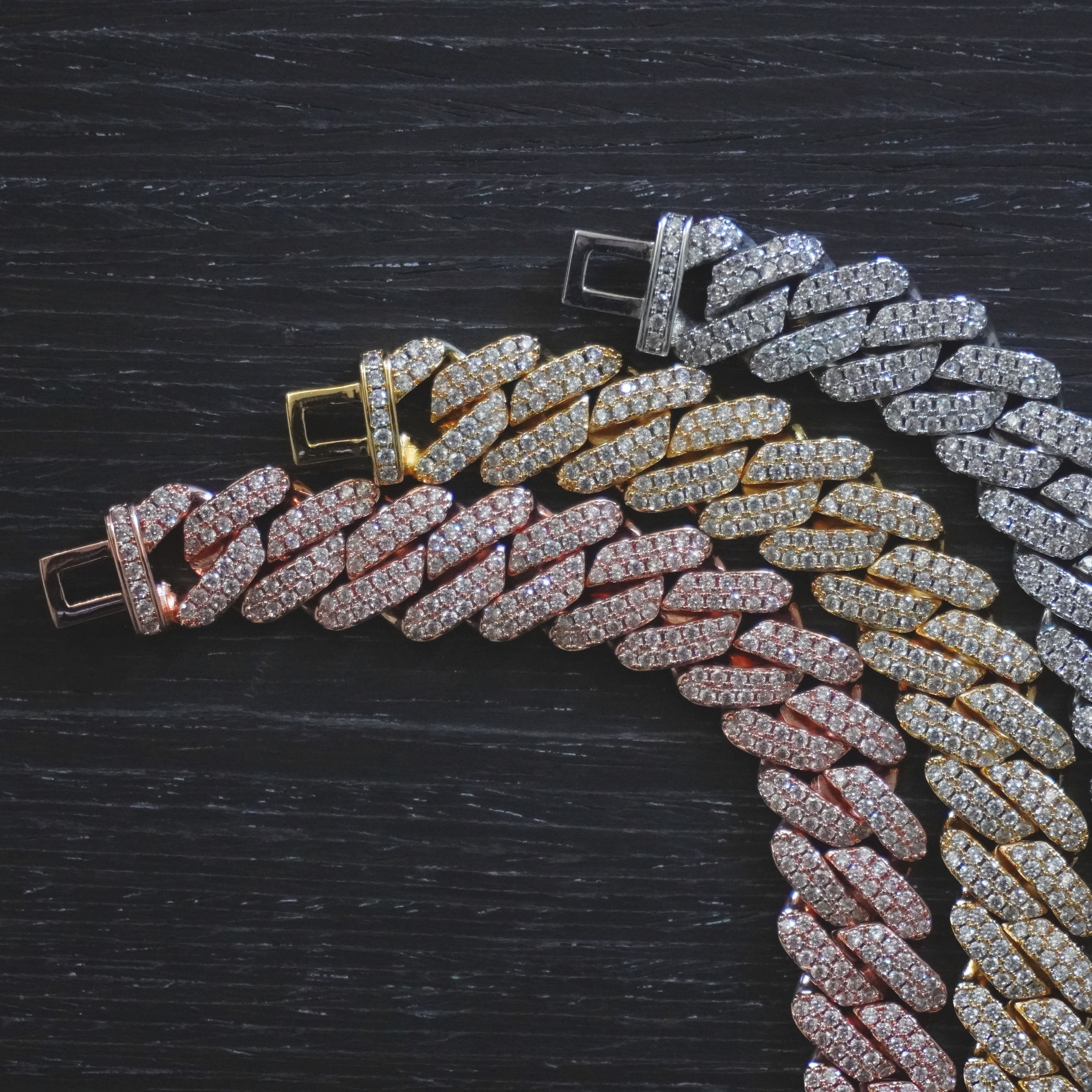 Silver 12MM Prong Set Cuban Link