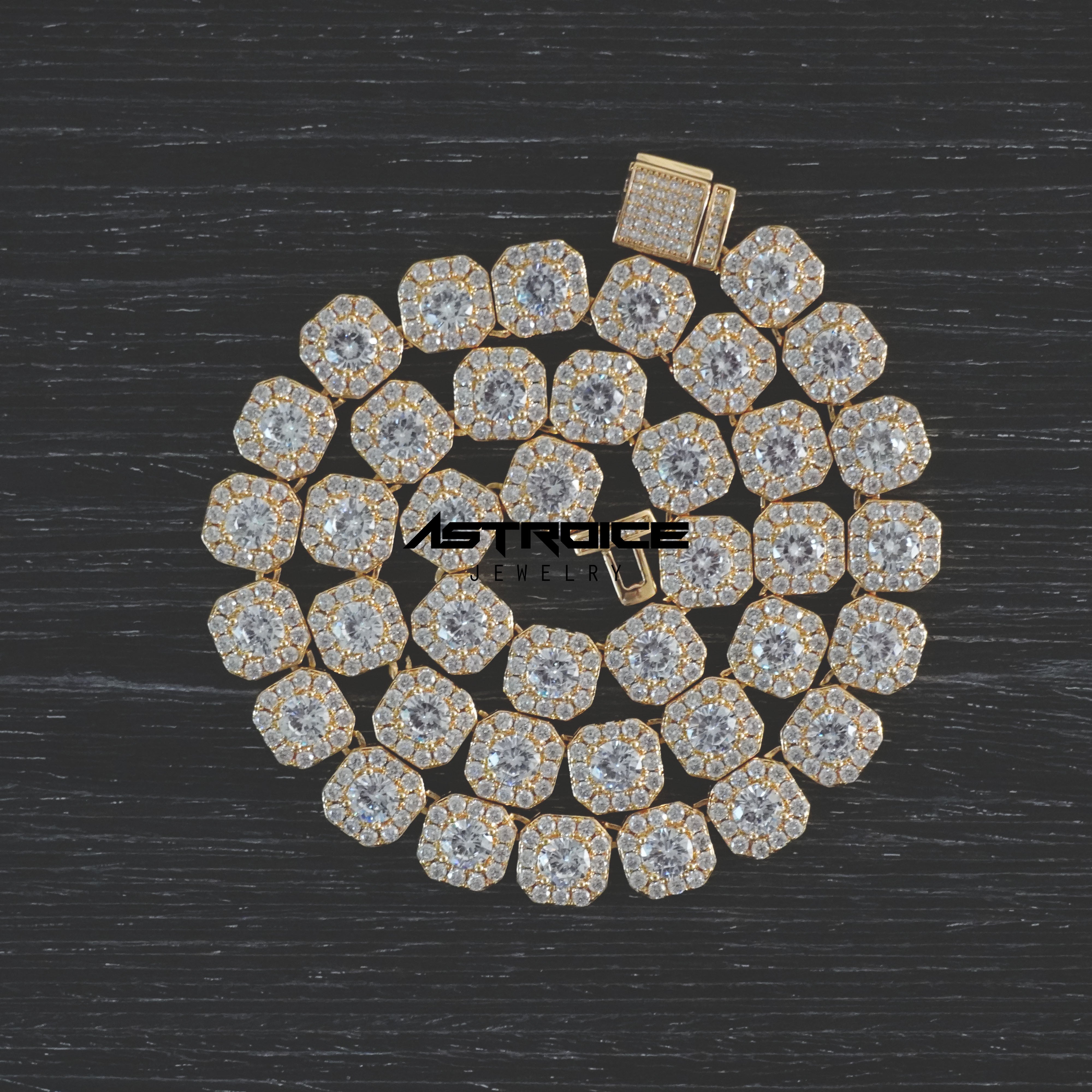 Silver Cluster Tennis Chain