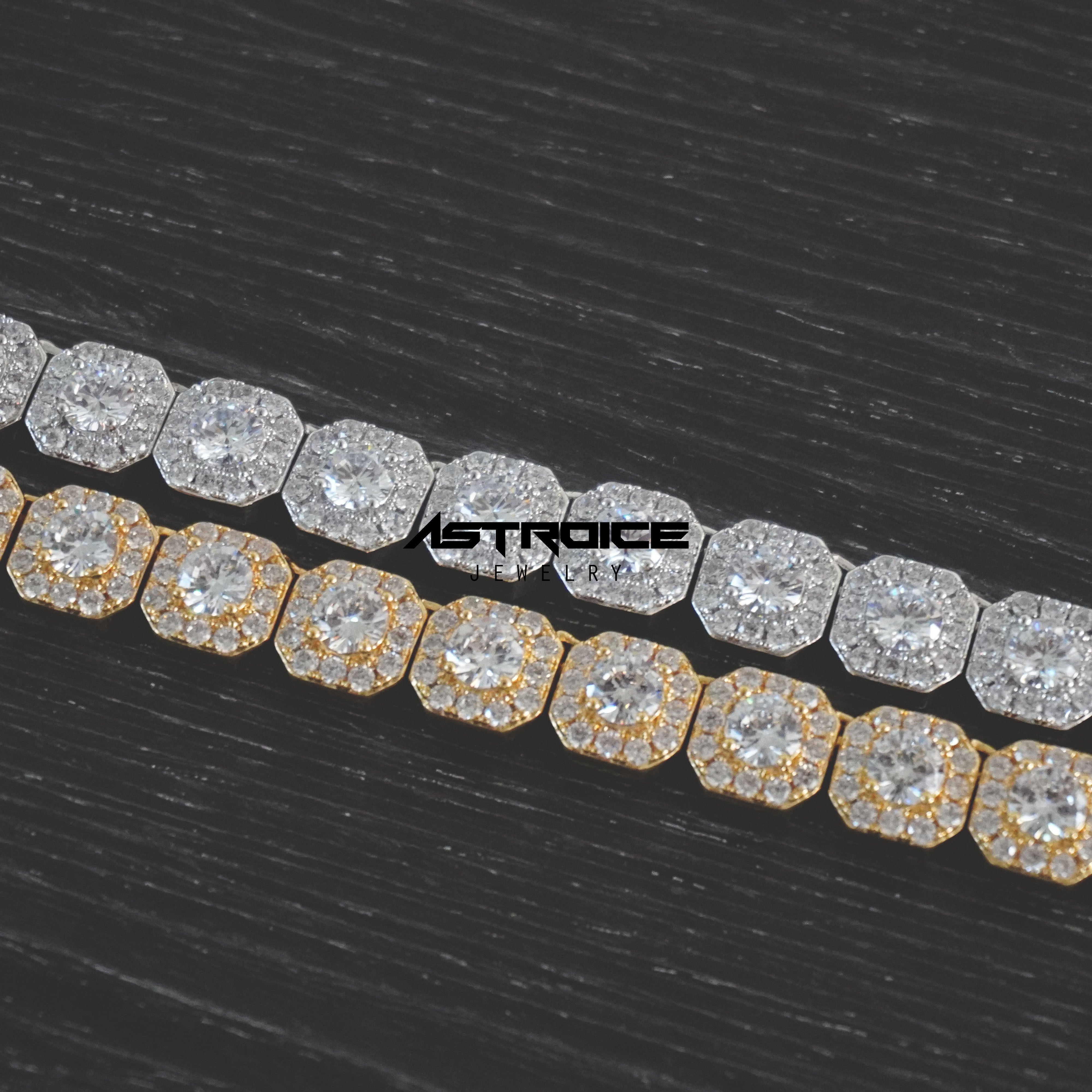 Silver Cluster Tennis Chain