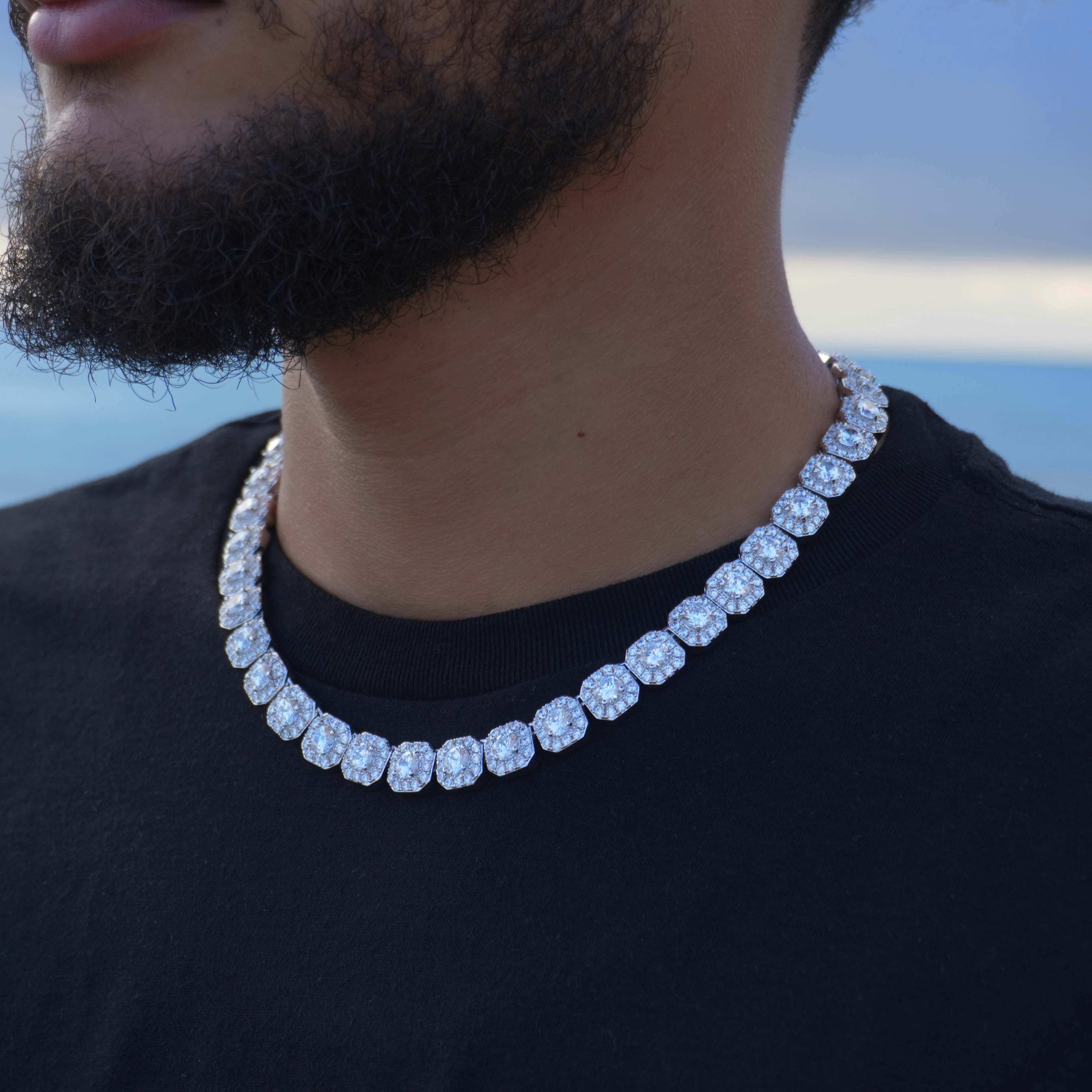 Cluster Chain Silver Cluster Tennis Chain