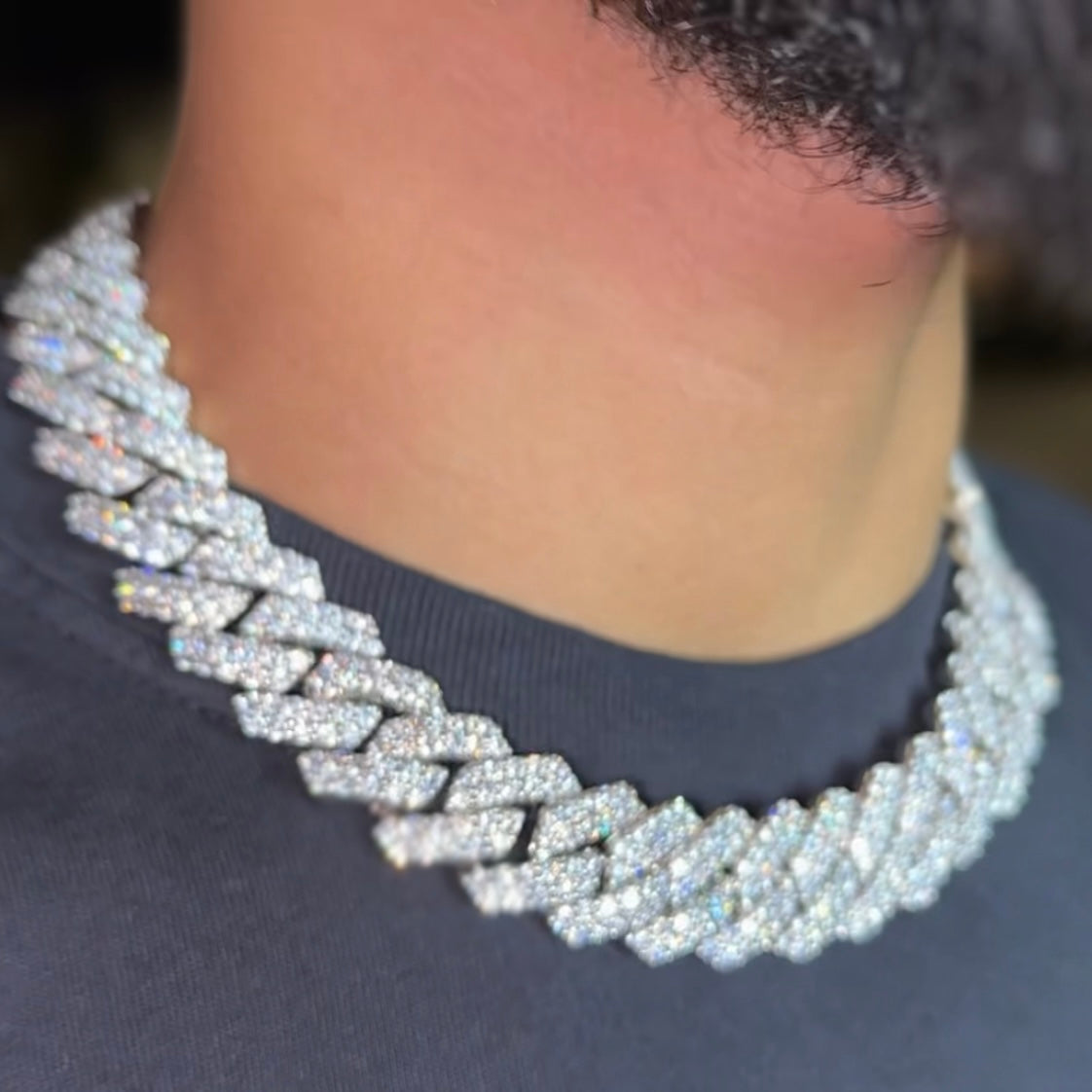 19MM Prong Set Cuban Link (2 Row)