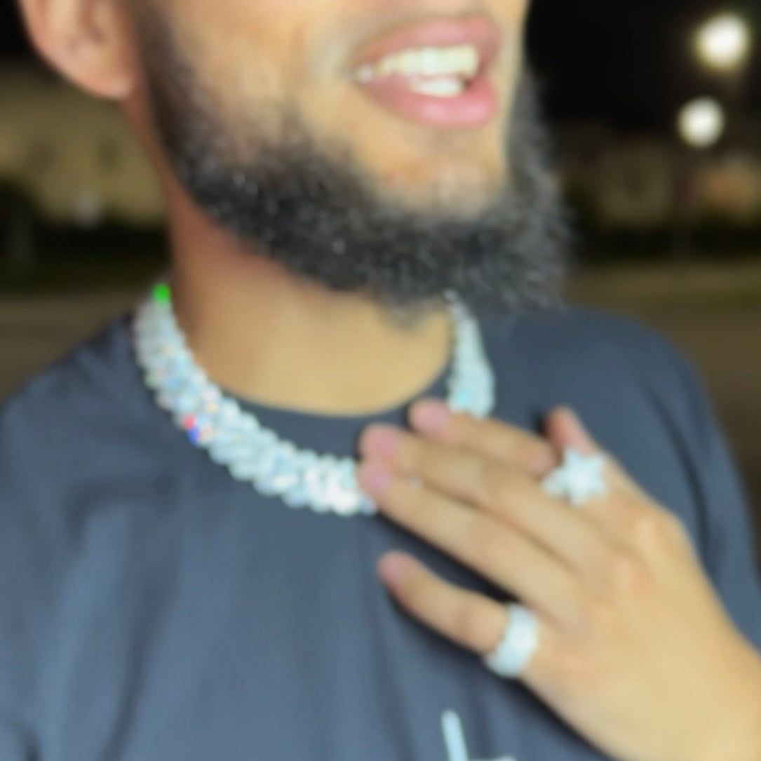 19MM Prong Set Cuban Link (2 Row)