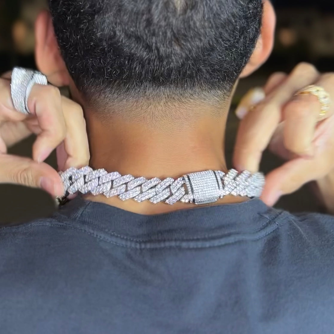 19MM Prong Set Cuban Link (2 Row)